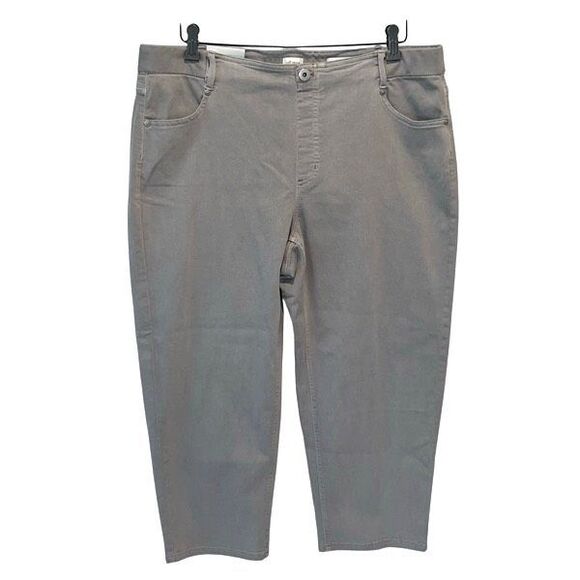 J. Jill Denim High Rise Crop Pull On Pants Jeans Stretch Size 18R Light Gray NWT - Picture 1 of 9